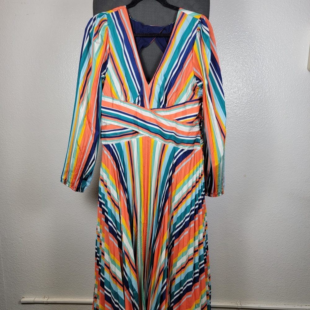 K Jordan Women's Maxi Dress Long Sleeve Colorful Size L